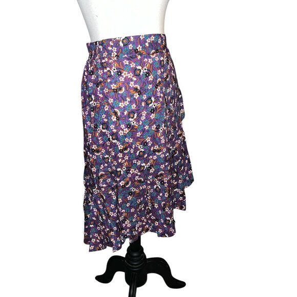 Band of the Free NWT Linaelle Purple Floral Wrap Skirt Sz Small Purple Womens - Picture 3 of 13